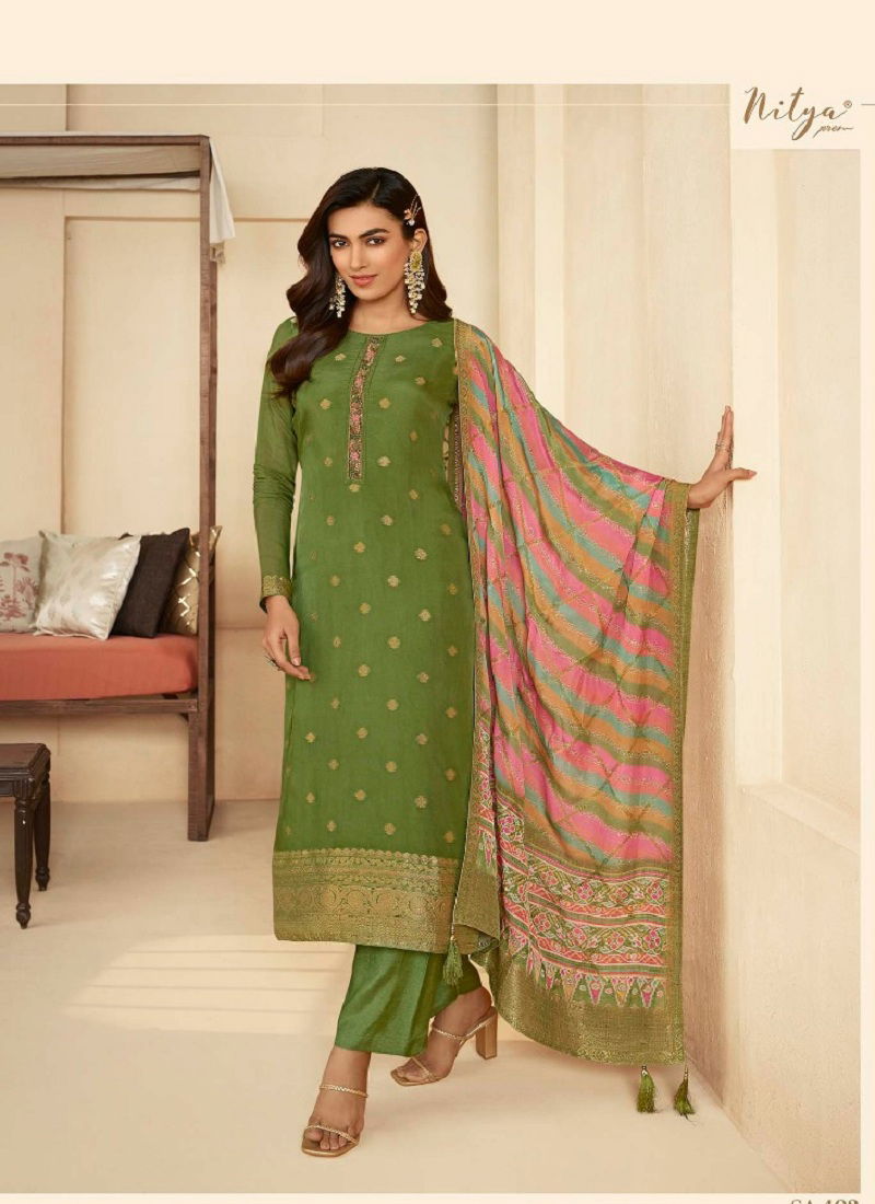 Saira Vol 4 Organza Jaquard  Designer Suit Catalog